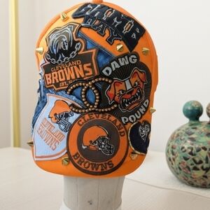 Custom Orange and BrownCap with Patches